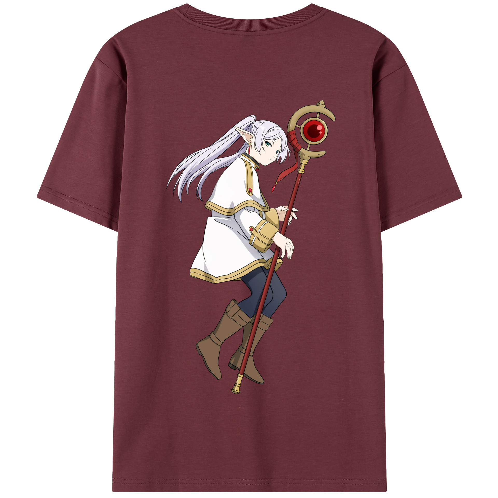（画像用） 葬送のフリーレン Frieren 綿100％半袖Tシャツ（背面プリント）